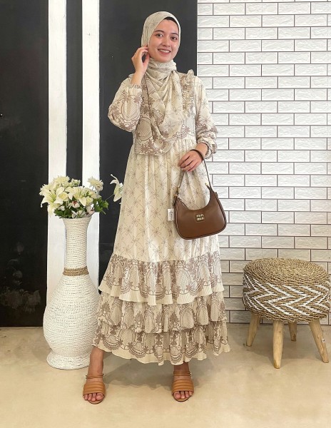 Gamis Motif Coklat