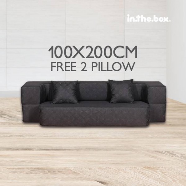 IntheBox - Sofa Bed Ukuran 100x200 (Super Single) 100 X 200 Cm Abu Tua