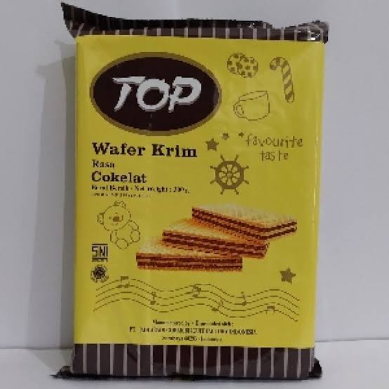 Top wafer krim rasa coklat