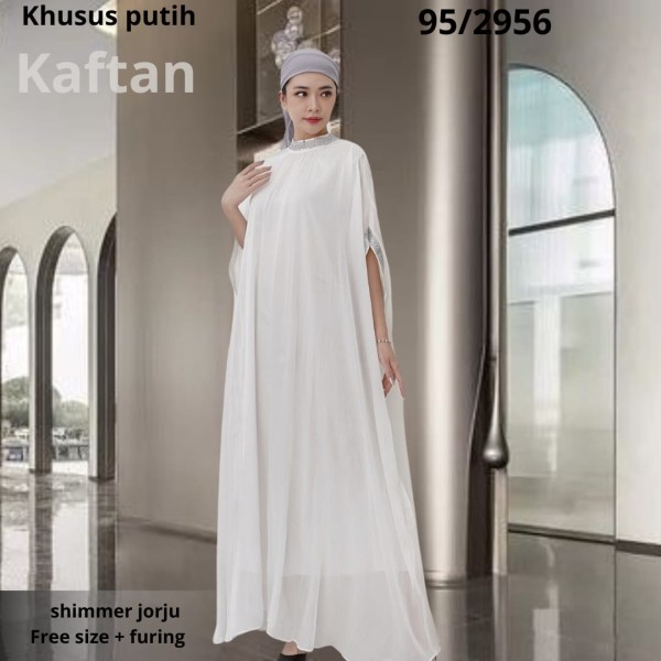 Kaftan Shimmer Putih Polos