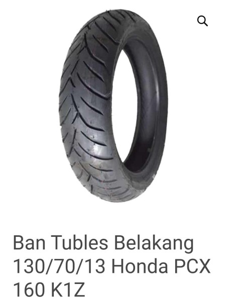 BAN BELAKANG TUBELESS MERK HONDA PCX 160 130/70-13
