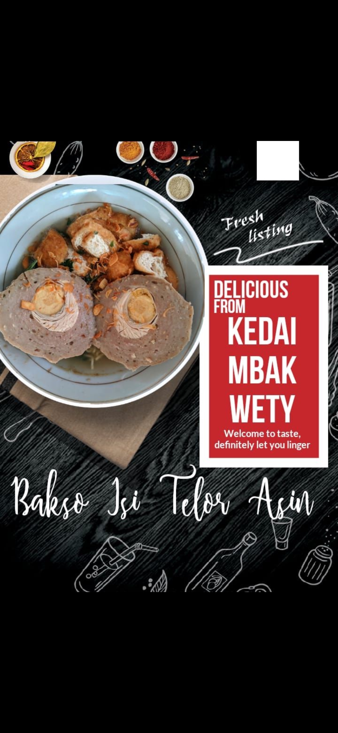 Bakso super jumbo isi telor asin