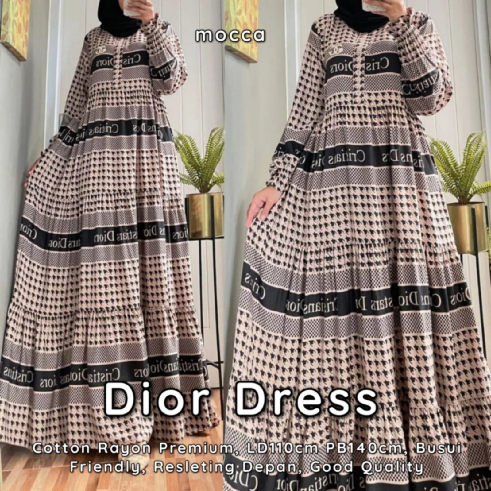 gamis DIOR DRESS mocca