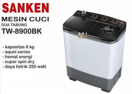 Mesin Cuci 2 Tabung Sanken TW8900BK