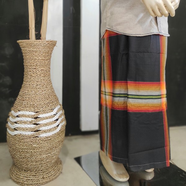 Sarung Tenun Wadimor Anak (Hitam Orange)