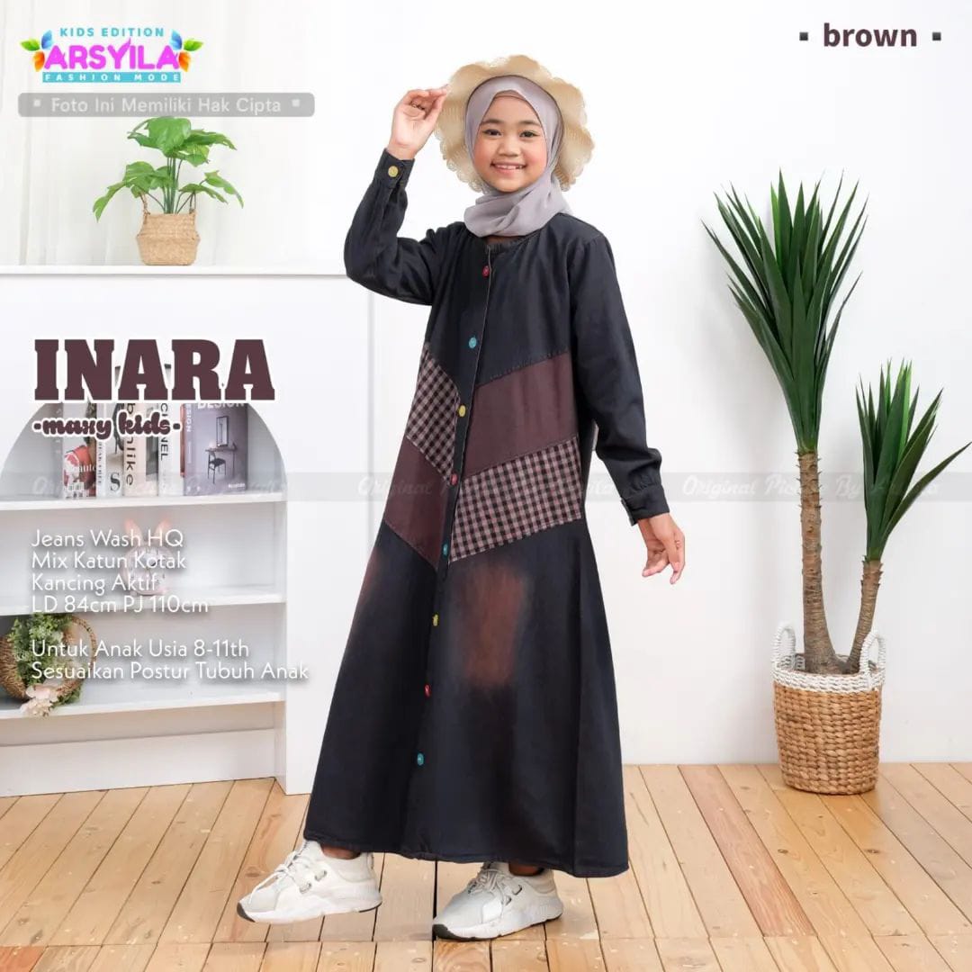 gamis anak INARA MAXY KIDS brown