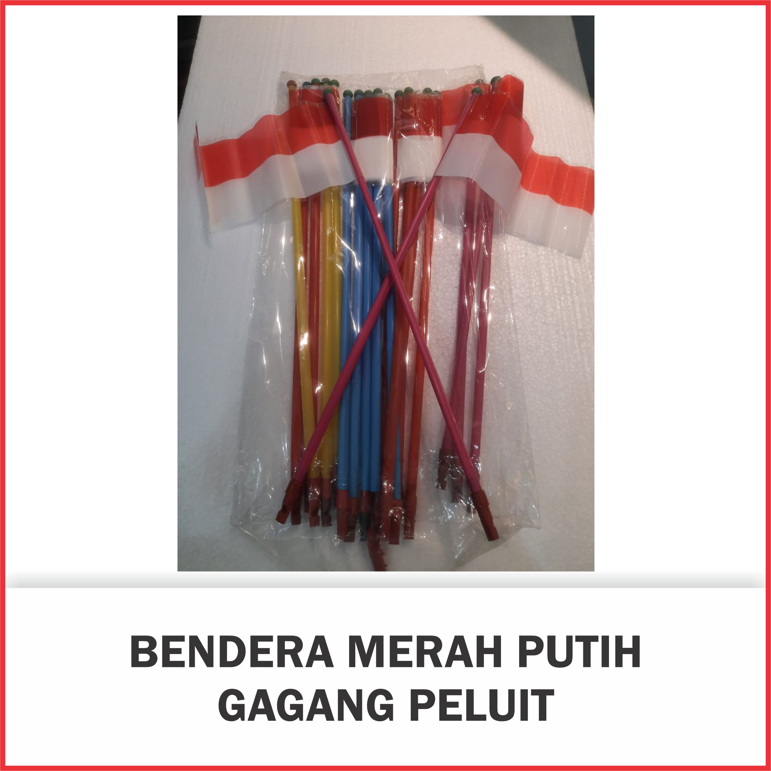 Bendera Merah Putih Gagang Peluit isi 20 pcs