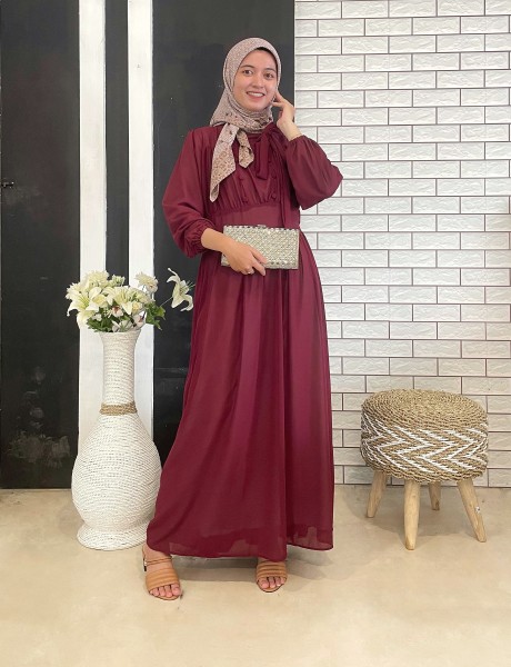 Gamis Polos Merah Maroon