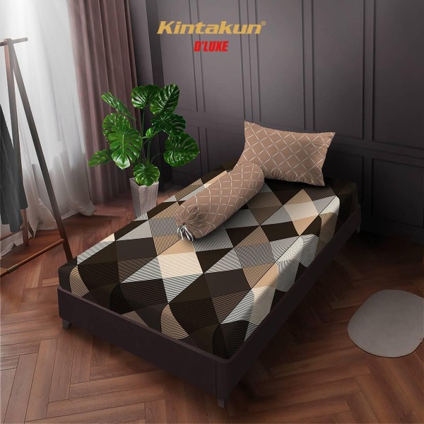 Kintakyn sprei flat 120x200 ekstra singel adira aesthetic dluxe microtex 20 cm coklat