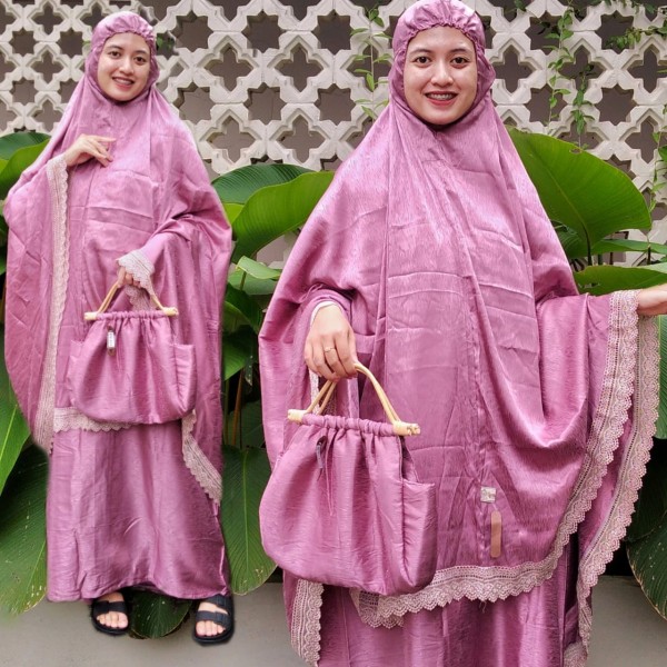 Mukena Satin Renda (Pink)